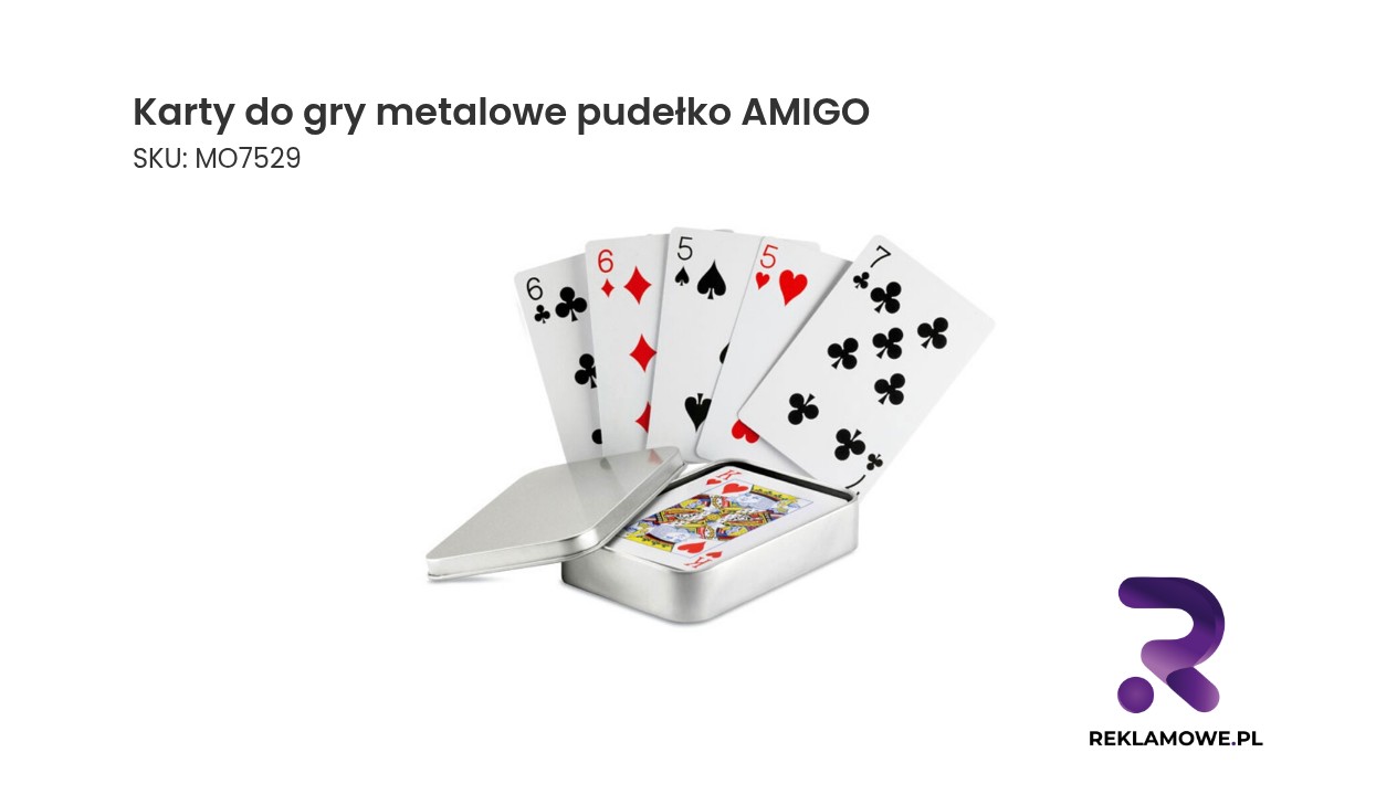 Karty do gry w metalowym pudełku marki AMIGO