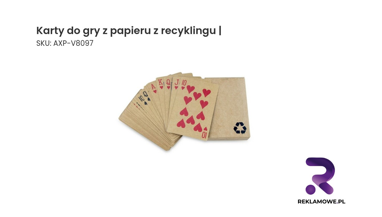 Karty do gry z papieru z recyklingu | Harper Ekologiczne karty do gry wykonane z recyklingu